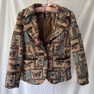 Butterfly tapestry blazer jacket